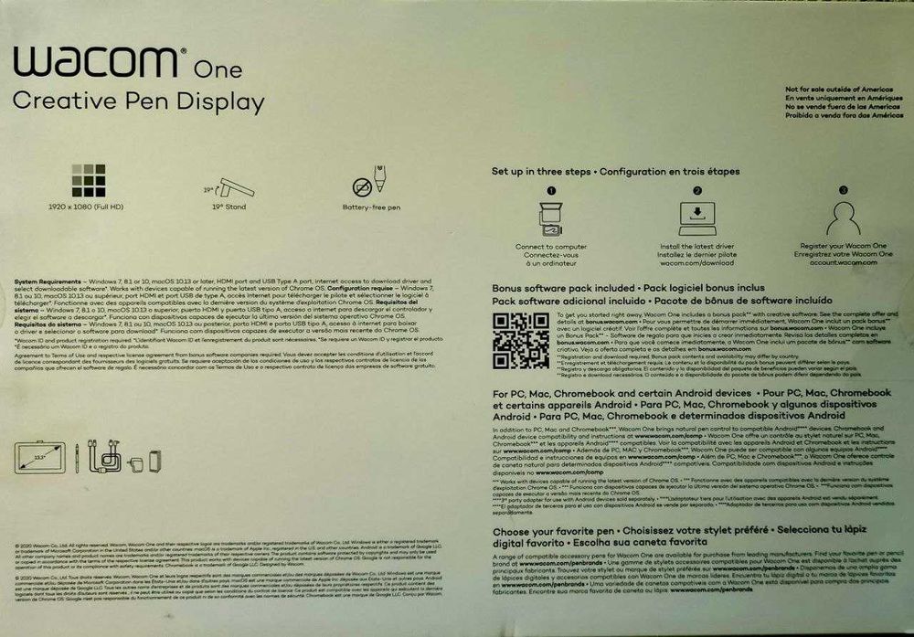 Планшет, Wacom One HD Creative Pen Display, ПОЧТИ НЕ ИСПОЛЬЗОВАННЫЙ