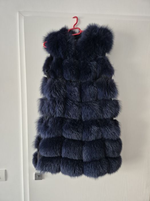 Vesta din piele naturala de vulpe, mărimea M, merge și la S,Xs