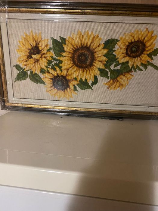 Ръчно шита картина Слънчогледи! Уникат