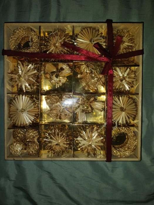 Ornamente de Crăciun din paie 56 bucăți nou