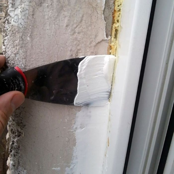 Замазка пенного шва!