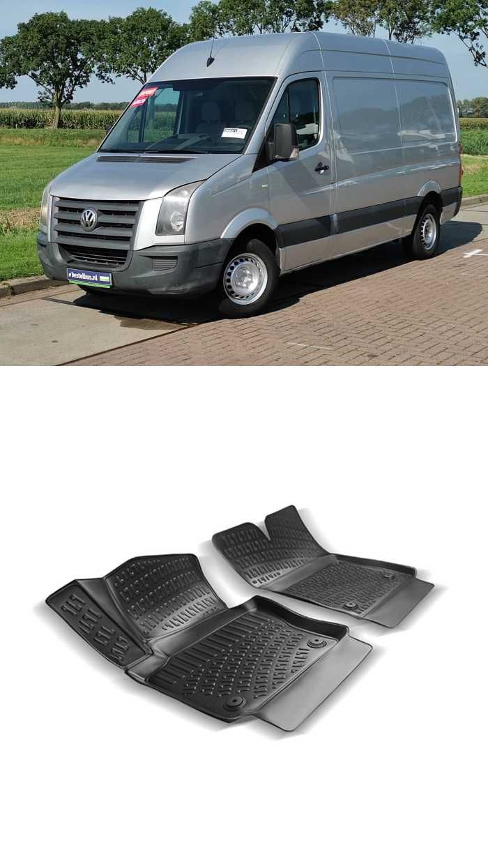Гумени стелки RizLine съвместими с Volkswagen Crafter 2006-17 2брк-т