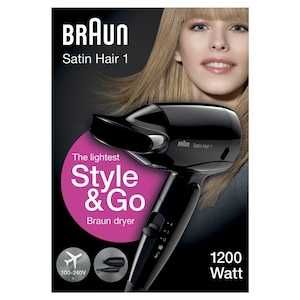 Uscător de păr, travel size, Braun, nou.