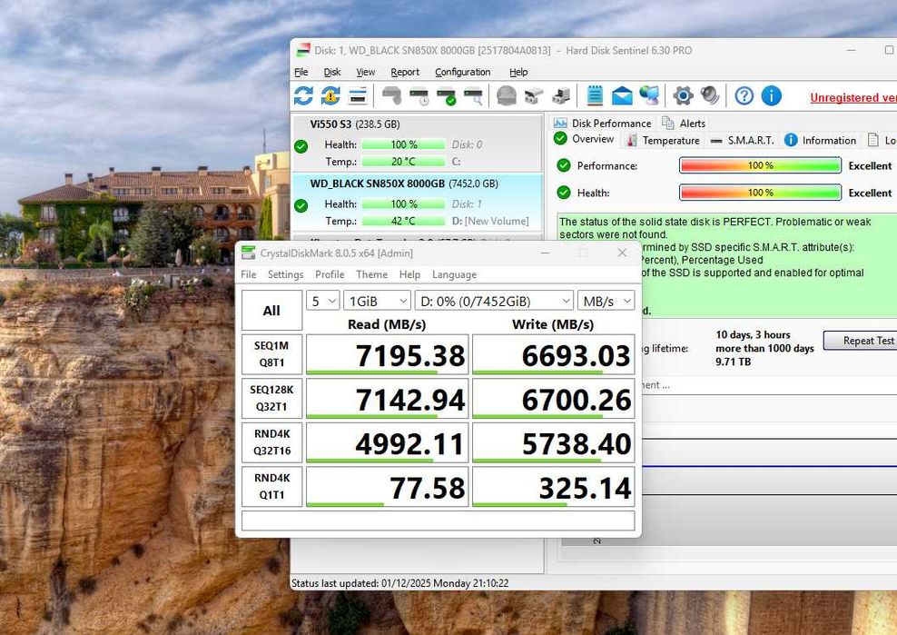 Диск SSD WD Black SSD SN850X 8TB M.2 2280 NVMe PCIe Gen4x4