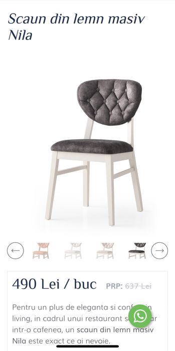 Vand scaun lemn masiv nou