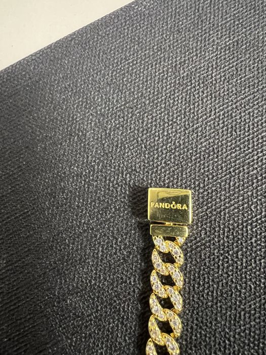 Brățară cu lanț cuban pavé Placare din aur de 14 k