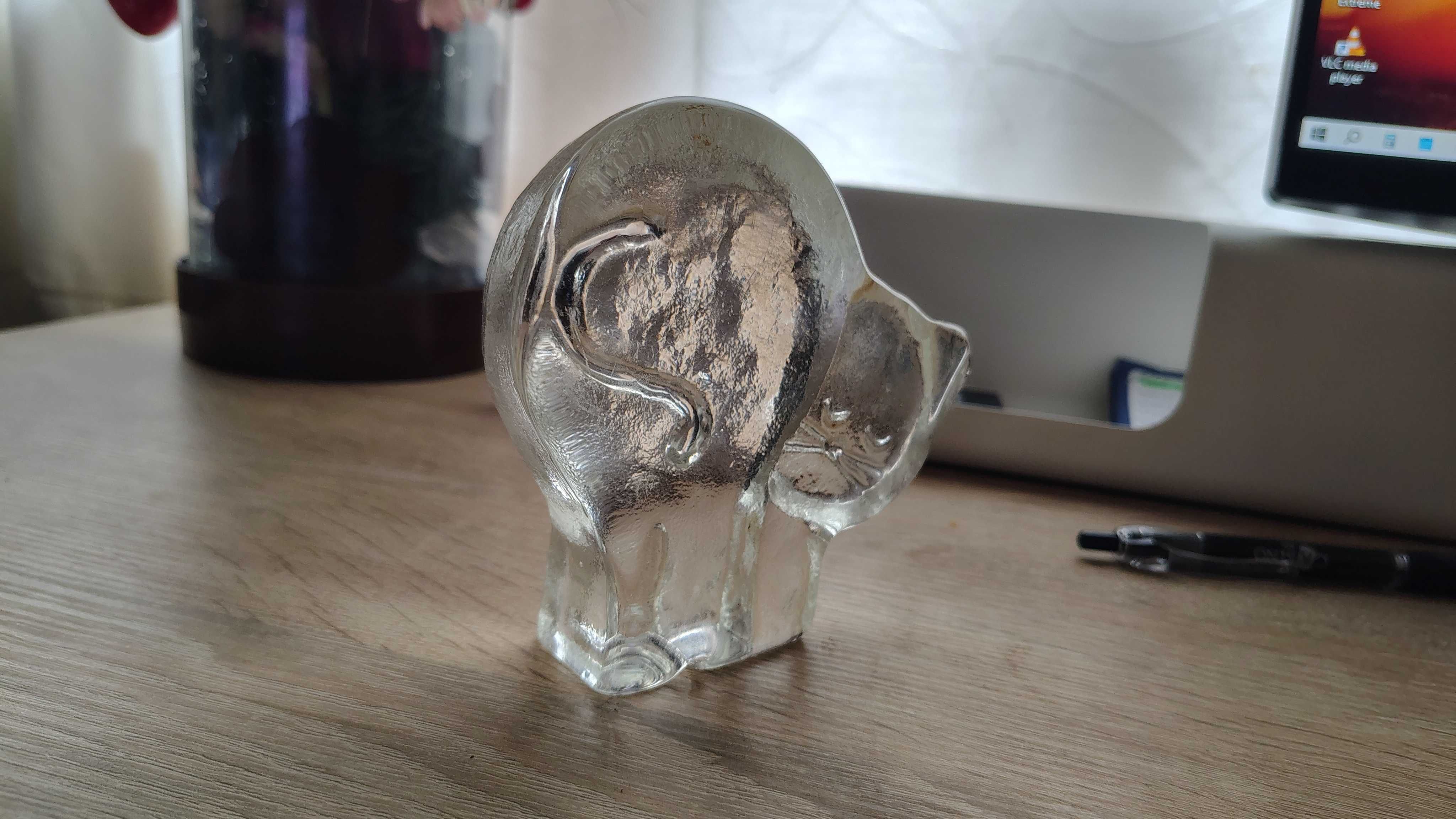Presspapir din sticla grea Pisica transparent