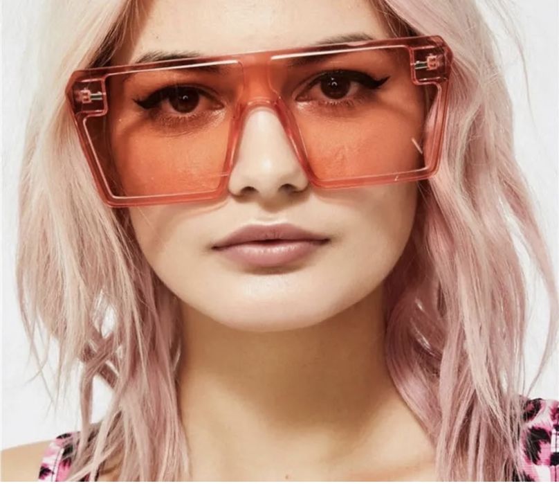 Ochelari de soare D13 (Daira-Shop.ro) negri roz patrati mari Unisex