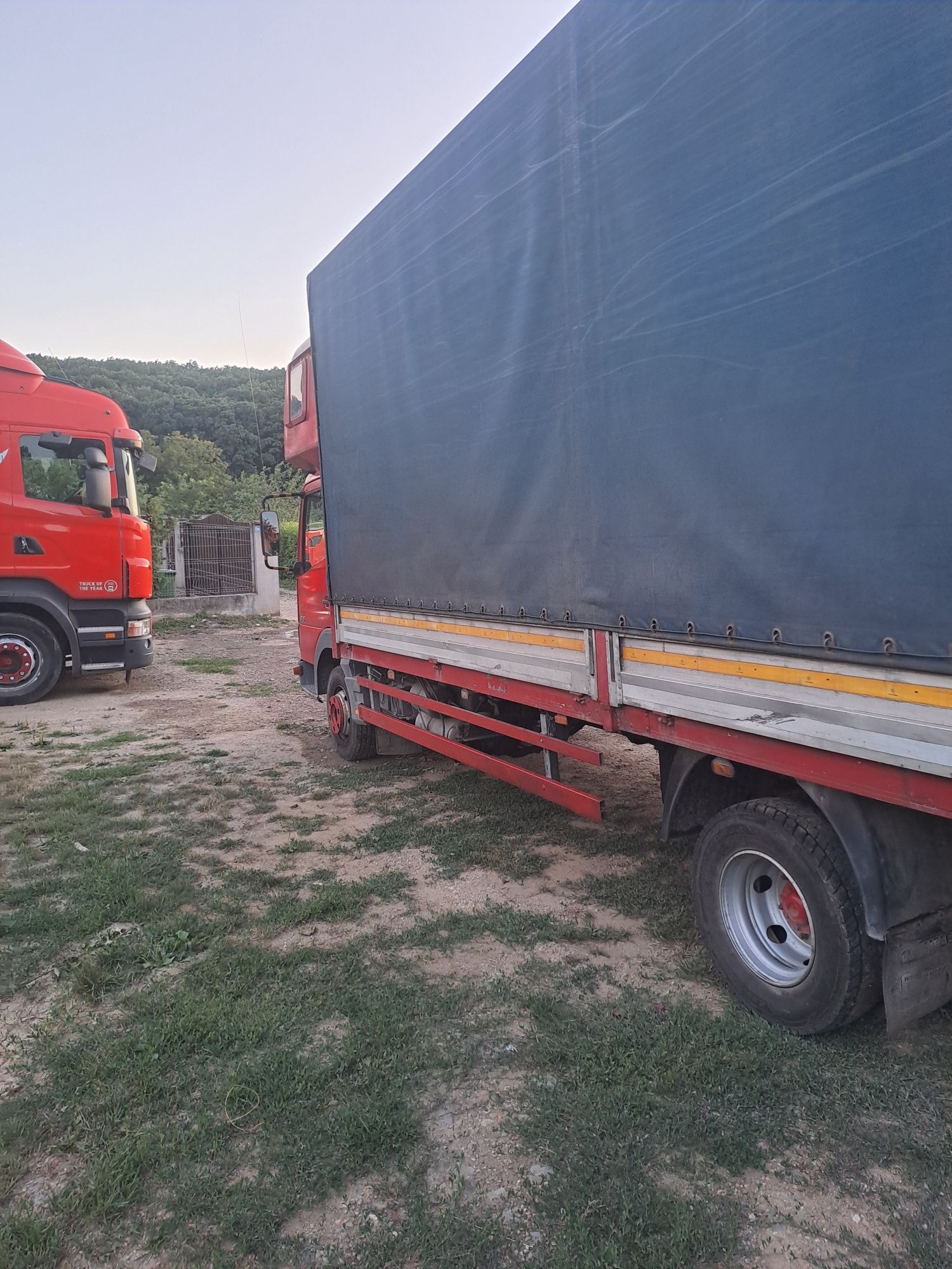 Camion cu platforma și prelata