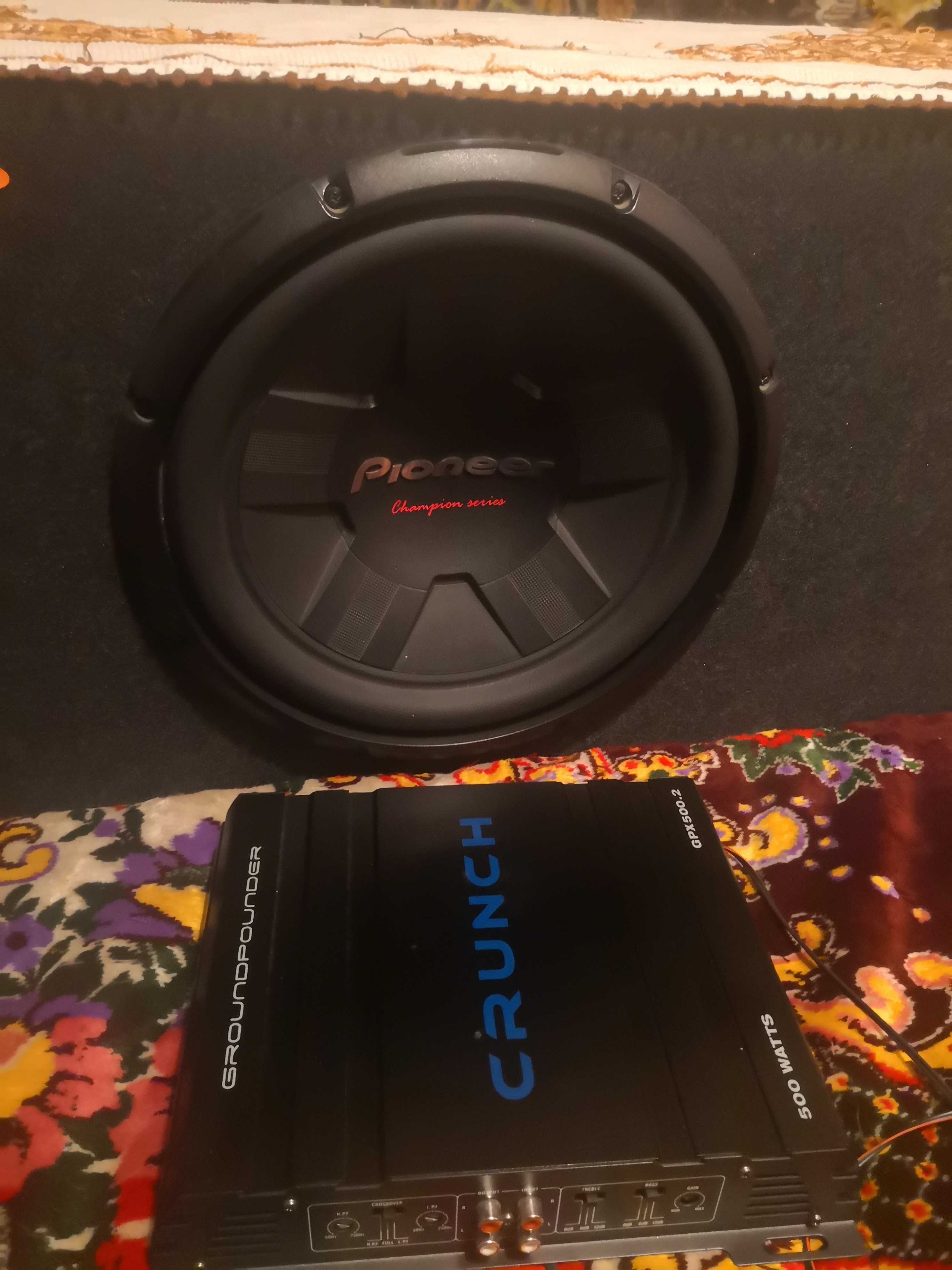 Pioneer + amplificator subwoofer ca nou și amplificatorul