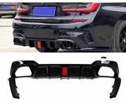 Difuzor LED cu Splitere Bara M BMW G20 G21, Evacuari Duble, 340 style