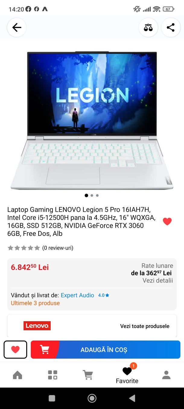 Laptop gaming Lenovo legion 5 pro