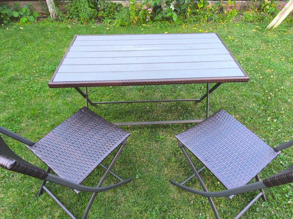 Set gradina/terasa masa si 6 scaune, toate  pliabile