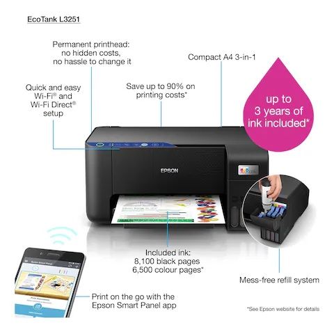 Принтер EPSON Eco Tank L3252 new 2024