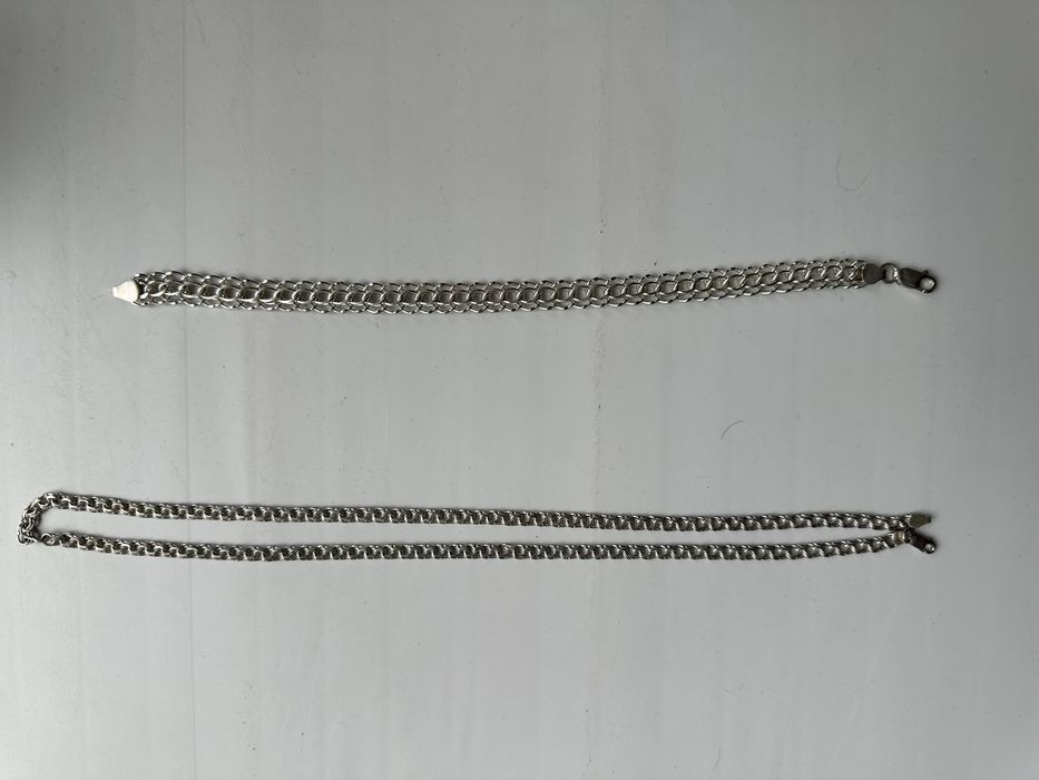 Продается браслет и цепочка серебрянные , новые