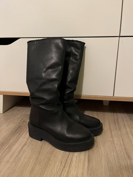 Cizme din piele naturala imblanite