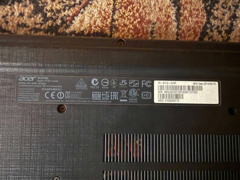 Laptop Acer Aspire F5-571G-579P vandut pentru piese