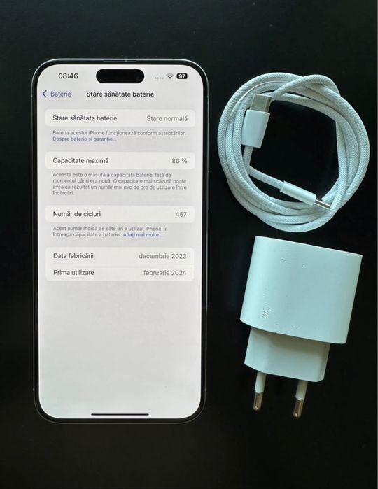 iPhone 15 Pro Max stare foarte buna- pret fix