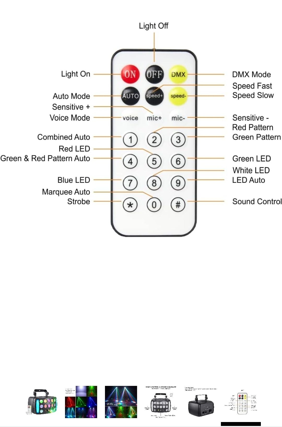 Proiector de lumini disco DJ Luci， 4 in 1  Derby Beam