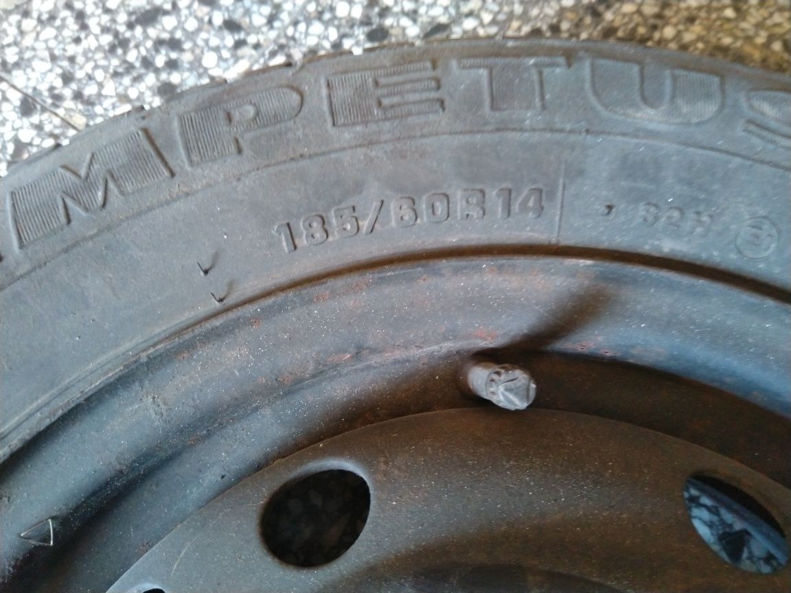 Метална джанта 4 х 100 с гума 185 / 60 R 14