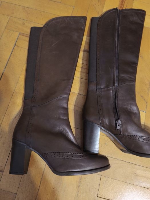 Ботуши, елегантни, кожени, италиански