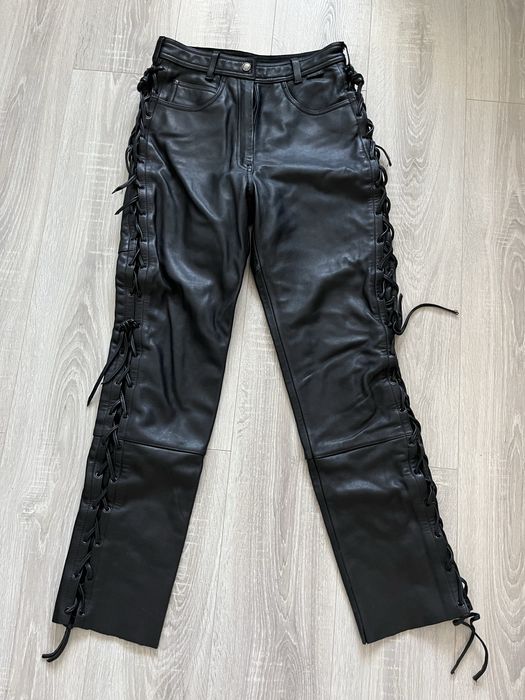 Pantaloni moto dama - piele naturala
