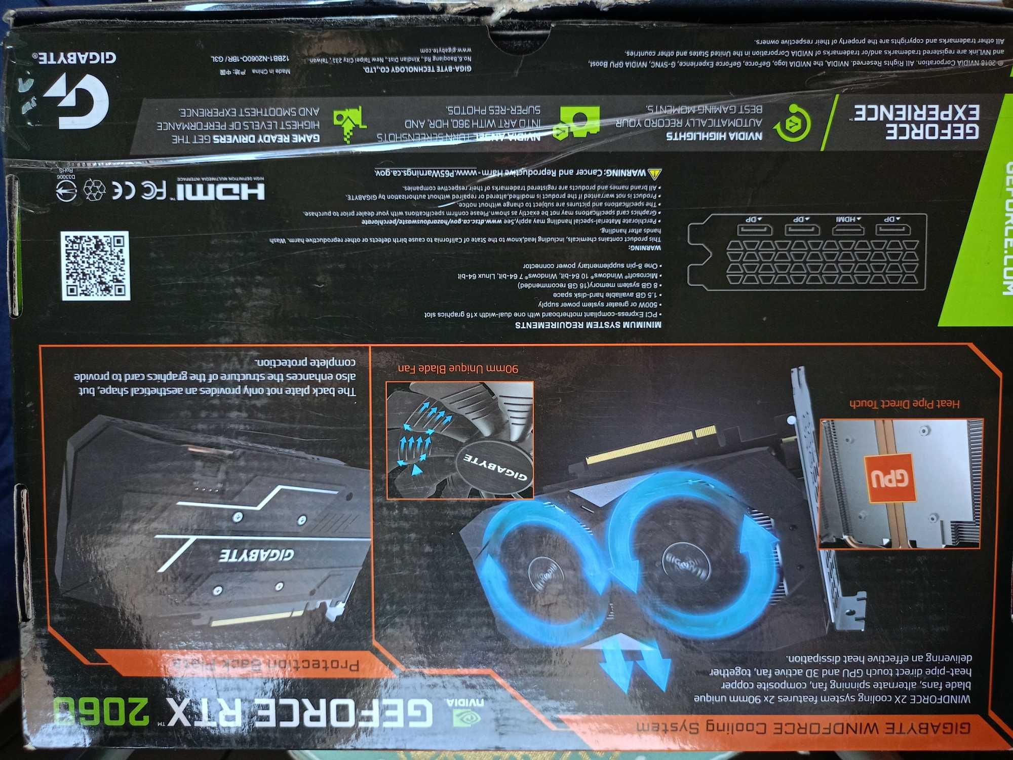 Nvidia 2060 GIGABYTE GeForce RTX OC 6gb