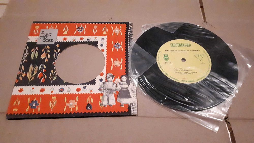 Disc vinil celebru: Romante pe versuri Mihai Eminescu-voce: Ion Lucian