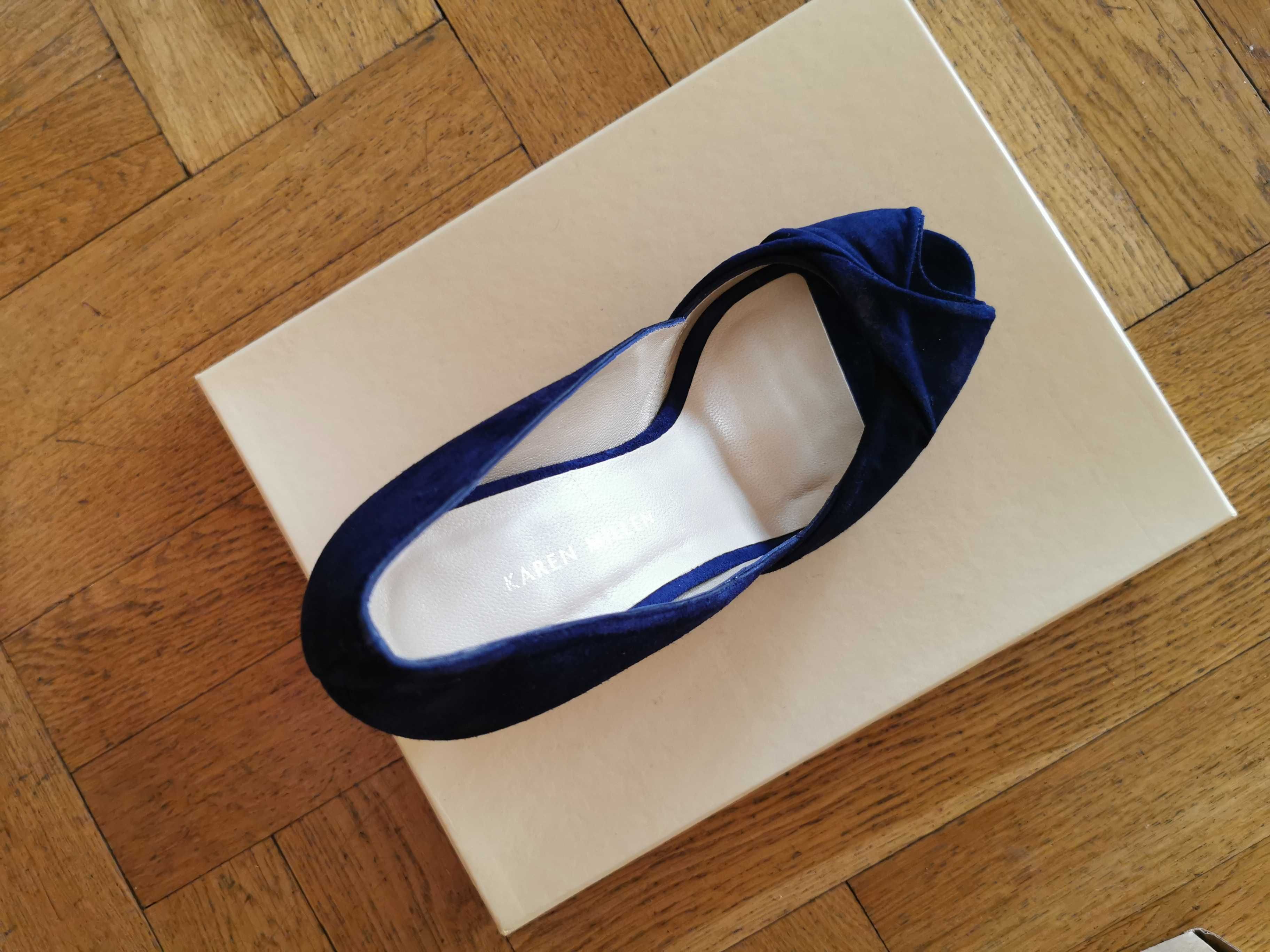 Обувки висок ток, Karen Millen, 38 номер, НОВИ, Navy Blue цвят