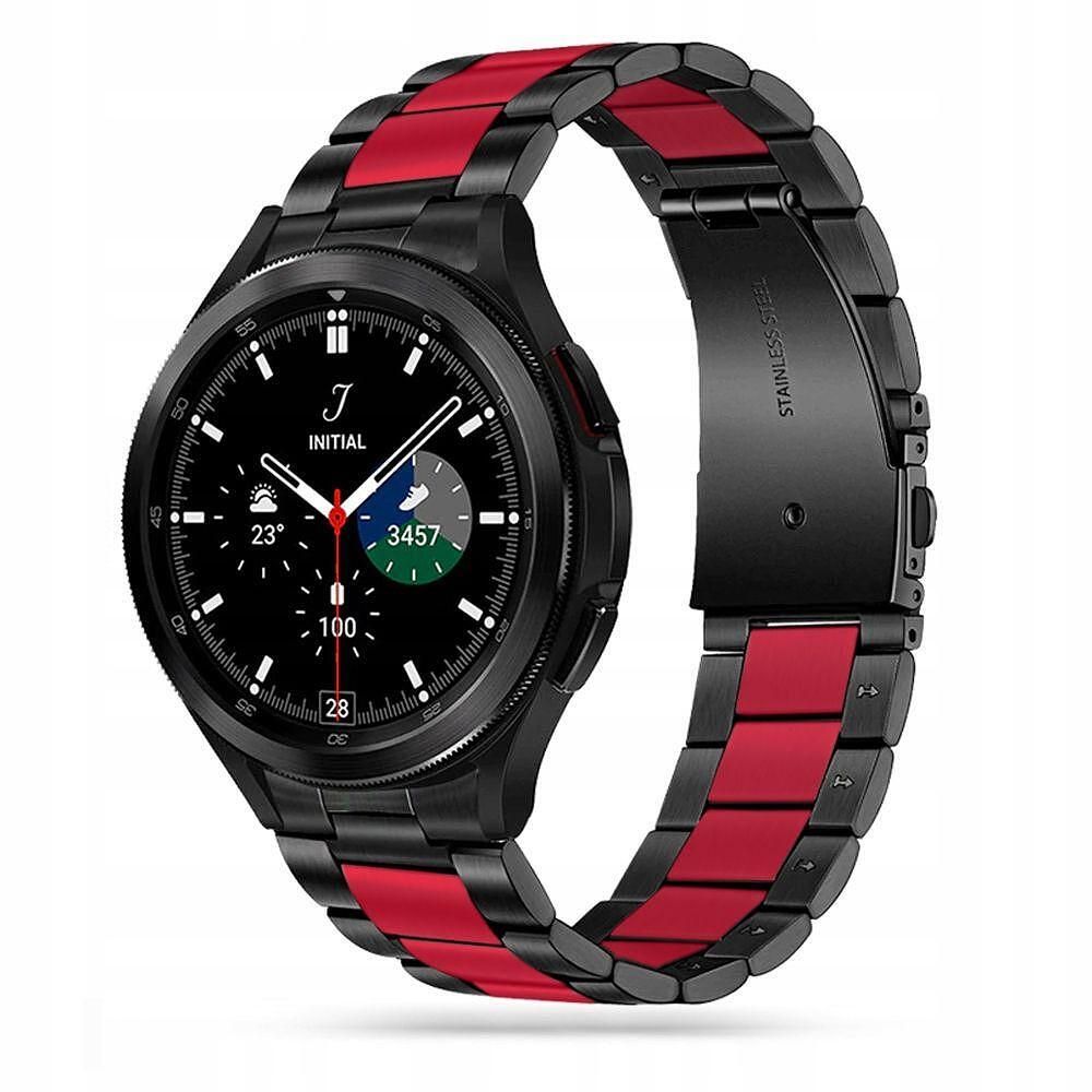 Каишка stainless steel за samsung galaxy watch 4 / 5 / 5 pro black-red