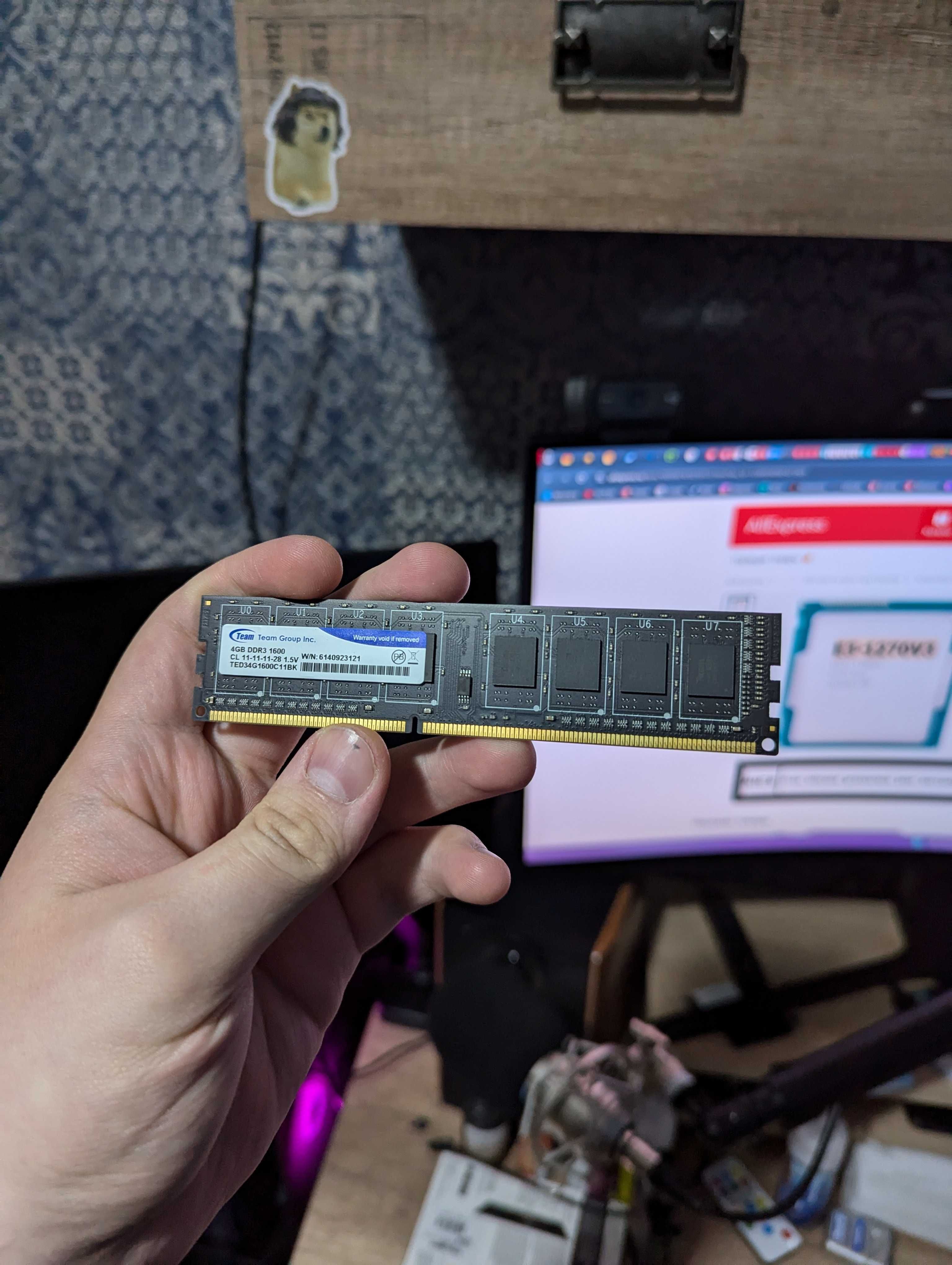 DDR3 4гб оперативная память Team Group частота 1600 cl11