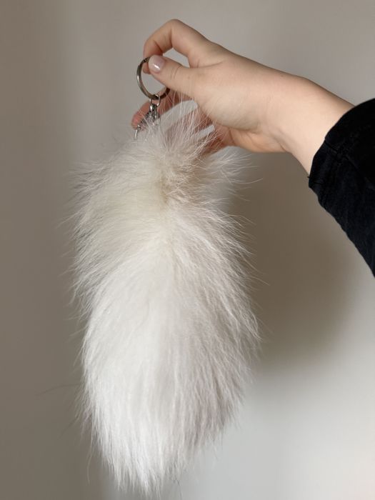 Breloc/ accesoriu pentru geanta din blana naturala de vulpe