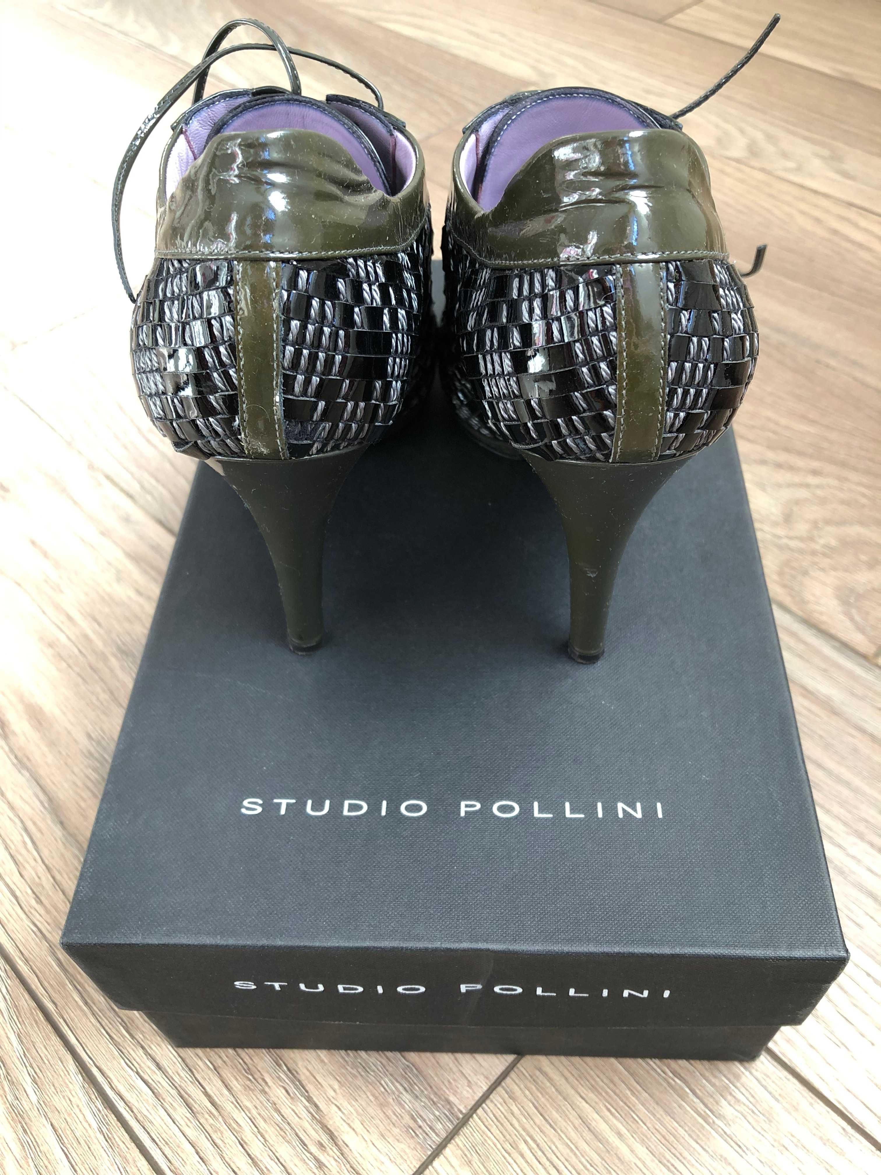 Botine stiletto piele lacuita Studio Pollini marime 38