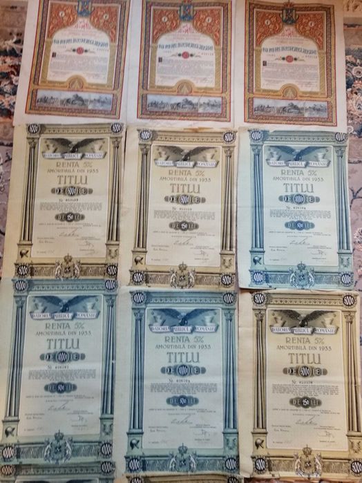 Renta 5% amortibila din 1933, titlu de 5000 si 10.000 lei