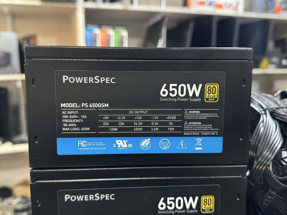 Power Spec 650w 80plus Yangi