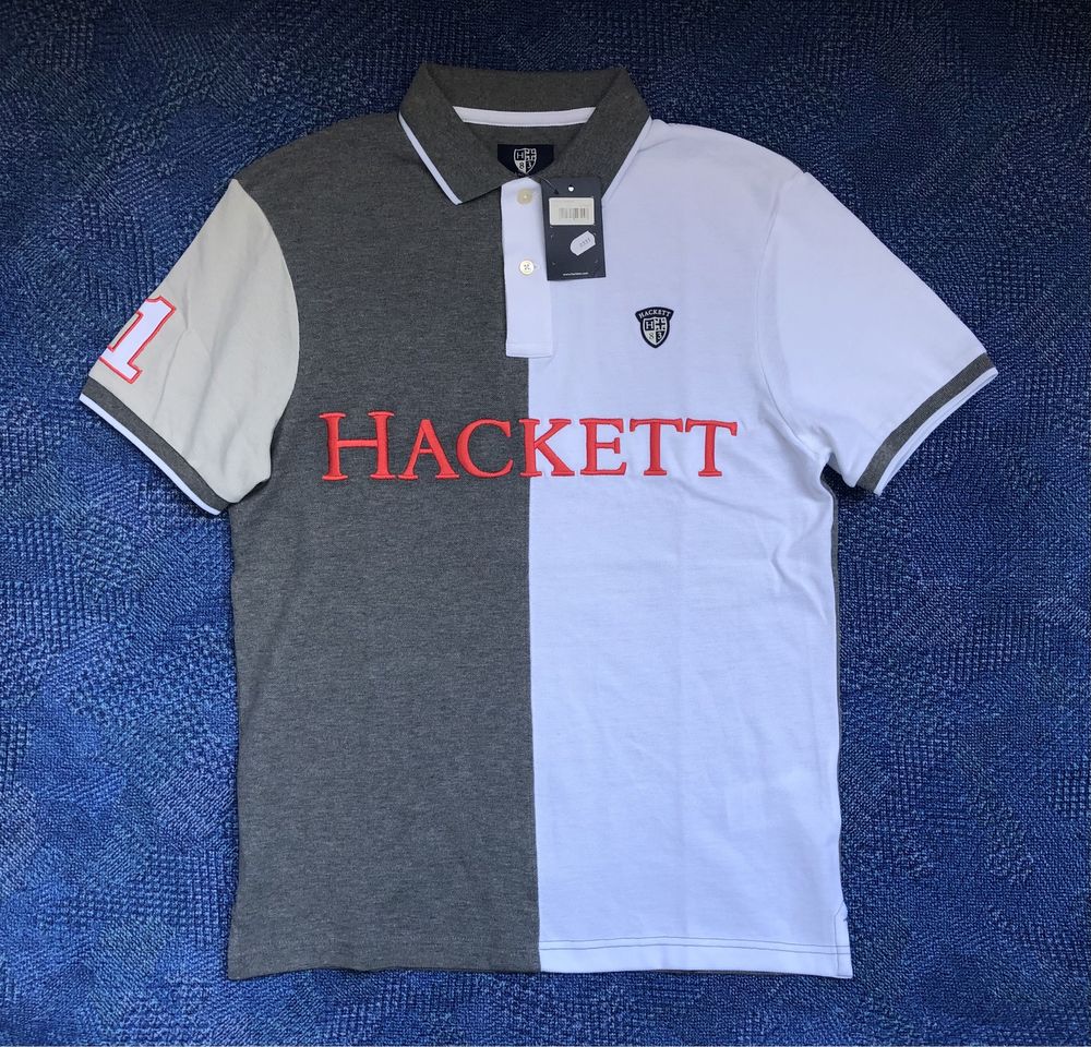 НОВА Hackett Half Split Polo Shirt ОРИГИНАЛНА мъжка поло тениска - р.М