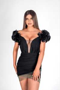 rochie bandage cu volane