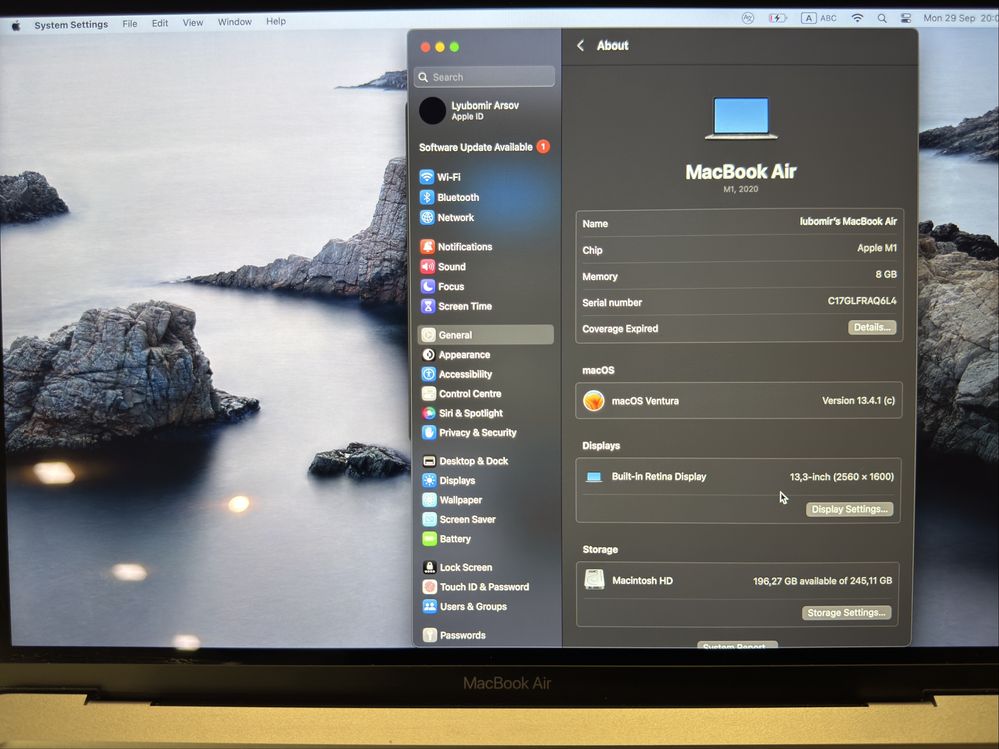 Macbook air 2020 silver
