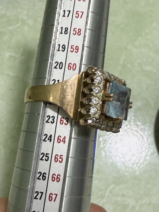 Кольцо с топазом Россия завод 585