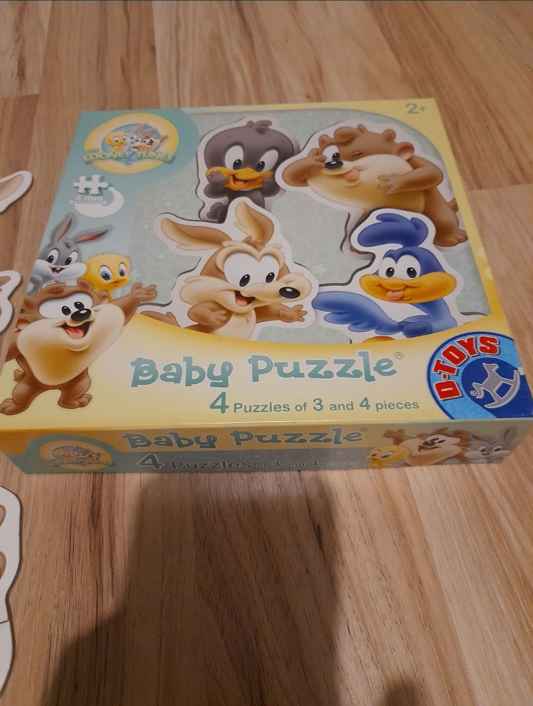 set 4 Puzzle bebelusi D-Toys-Baby Looney Tunes, Pastel albastru, 2,3,4