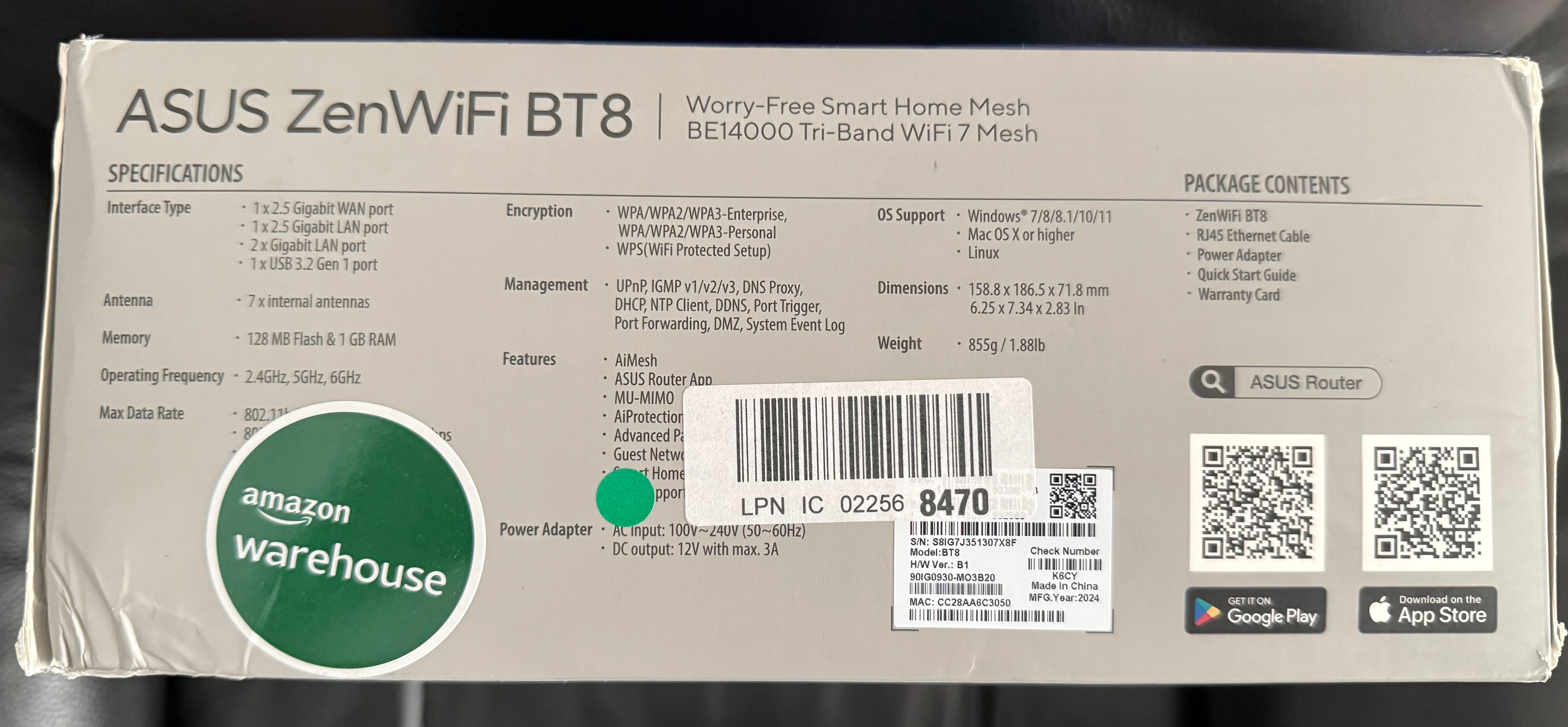 Mesh Wi-Fi система ASUS ZenWiFi BT8 (2 PK)
