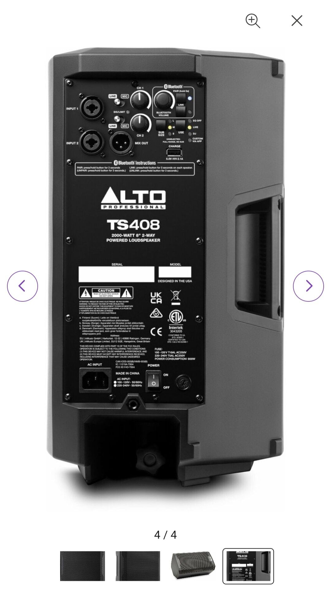 Alto ts408 активни колони с блутут  нови