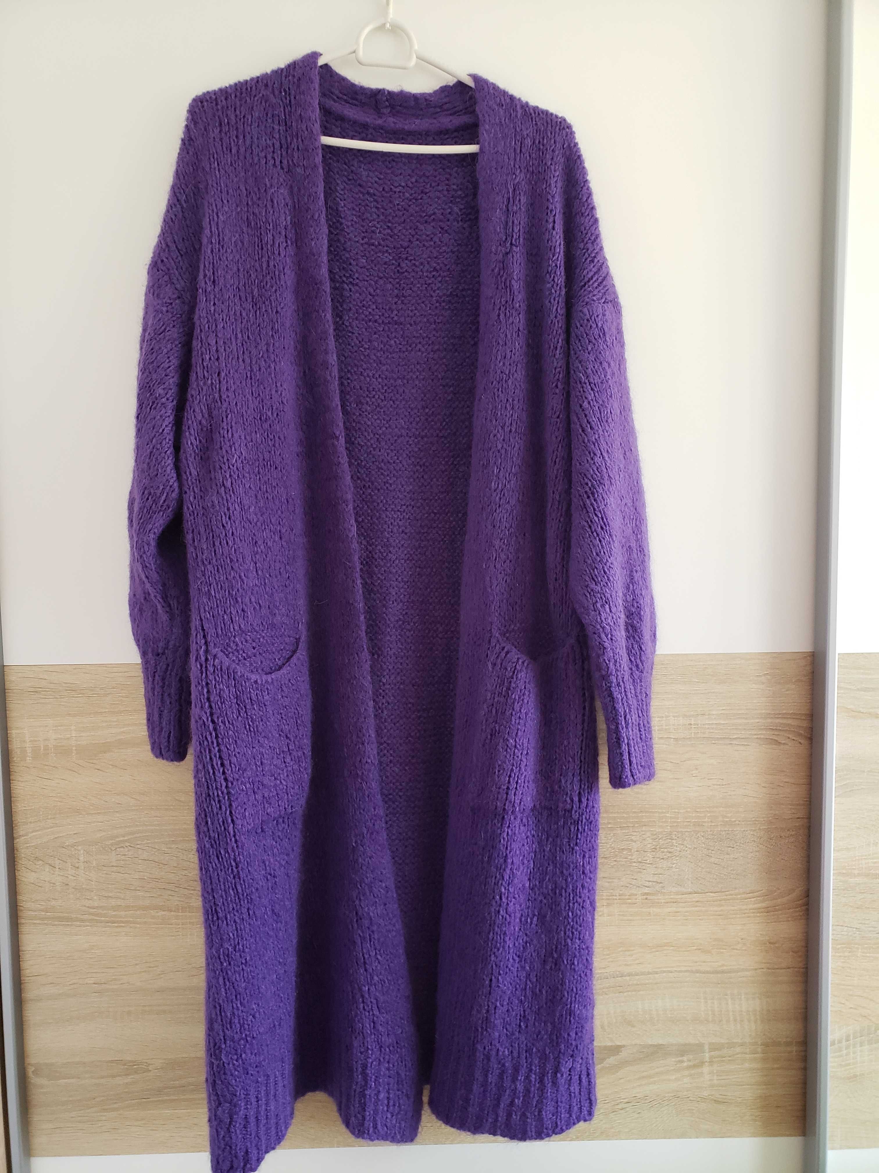 Sacou rosu marimea 38, cardigan mov lung mohair