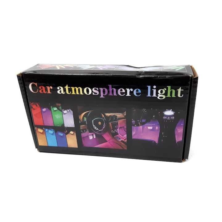 Lumina ambientala auto cu telecomanda si senzor muzica,LED-uri color