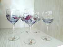 Set 6 pahare cristal, vintage, hand made