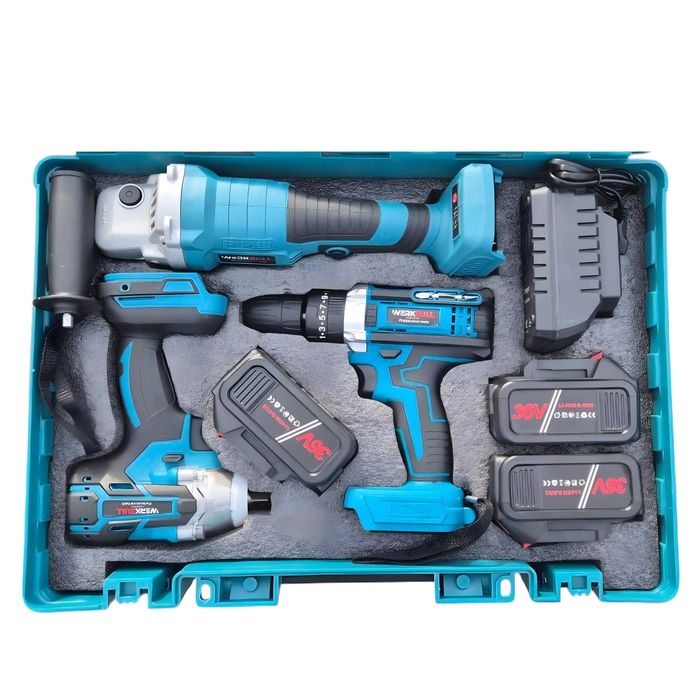 3в1 акумулаторен комплект WerkBull : гайковерт, винтоверт, ъглошлайф