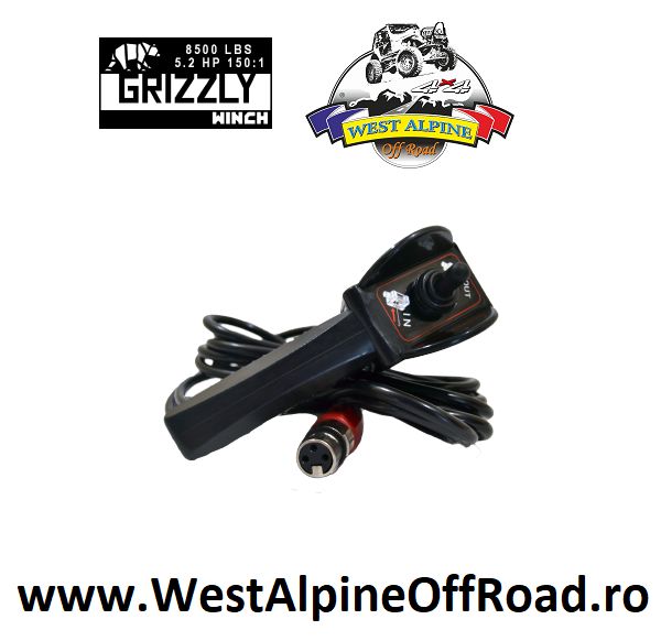 Troliu auto Grizzly Winch 8500lbs cu cablu de otel (Forta: 3.855kg)