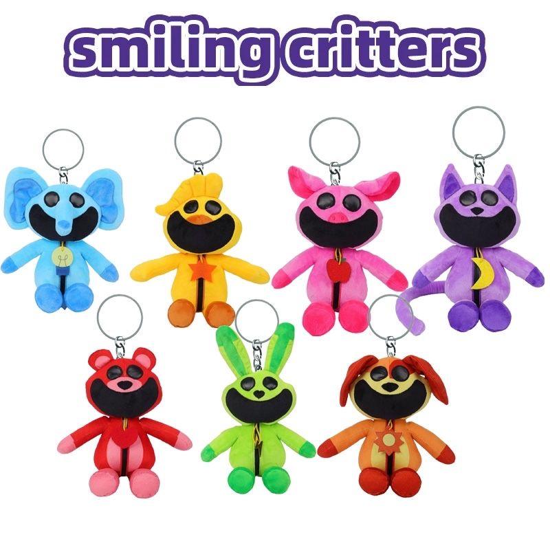 Jucarii de plus breloc Creaturi Zambitoare, Smiling Critters, 18-20cm