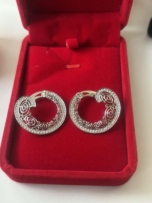 Златни обеци 18К с 96 диаманта