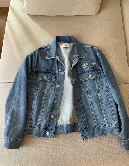 Jacheta jeans barbateasca, marime S, Calvin Klein